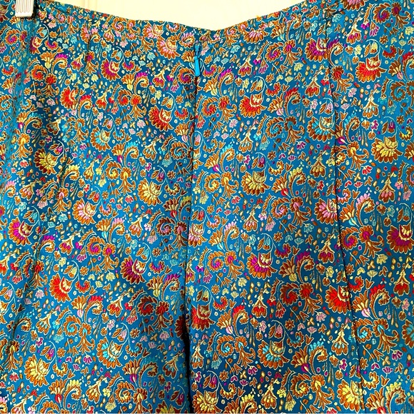 Yansi Fugel VINTAGE Blue silk cigarette leg evening pants. Size 6. Pristine EUC - Picture 10 of 11